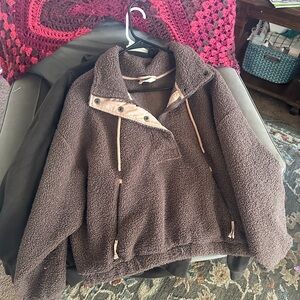 Universal Thread Brown Sherpa Pullover Jacket